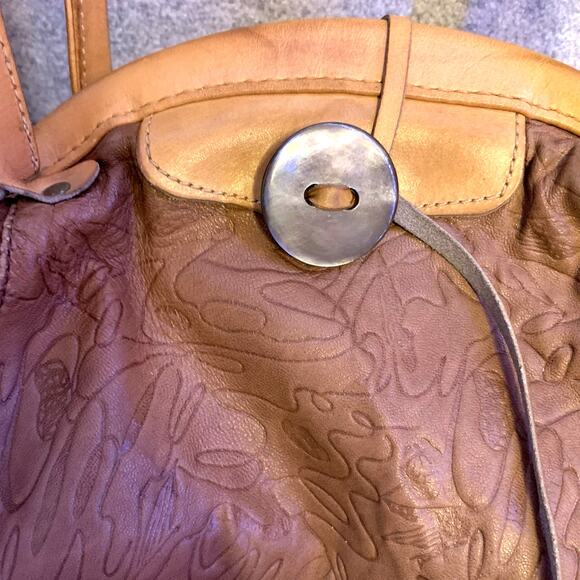 Vintage Arto New York Leather Shoulder Bag 70s 80s, Boho Hippie Purse, Large - Picture 10 of 11